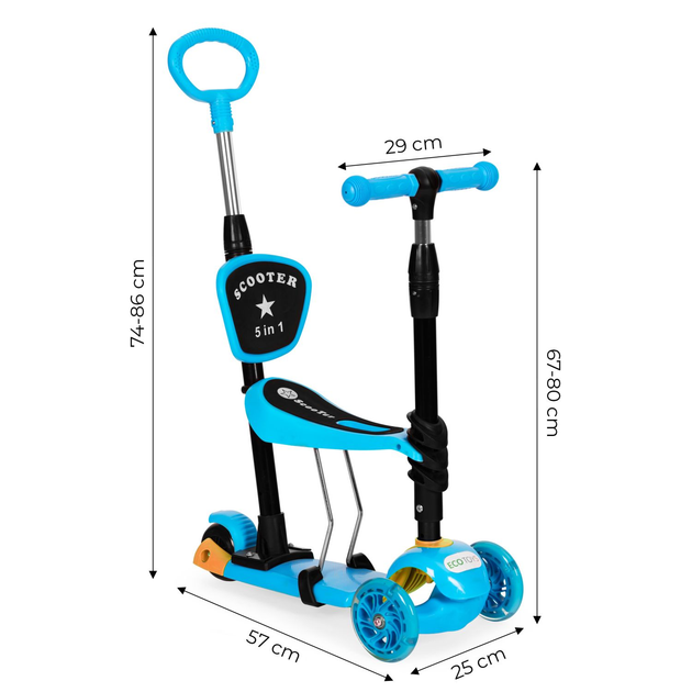 Самокат дитячий EcoToys 3 в 1 YM-SW-6 Синій (5903769978823) - зображення 9