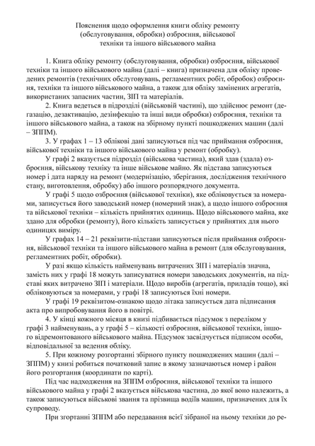 Книга обліку ремонту (обслуговування обробки) озброєння військової техніки та іншого військового майна, A4, портретна орієнтація. Тверда обкладинка - Фото 3 Книга обліку ремонту (обслуговування обробки) озброєння військової техніки та іншого військового майна, A4, портретна орієнтація. Тверда обкладинка - зображення 3