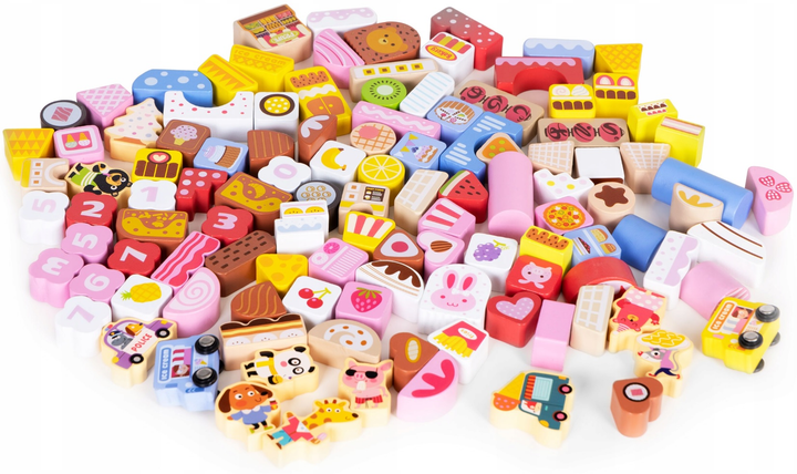 Дерев'яний конструктор EcoToys Цукеркове місто 116 елементів (5903769977918) - зображення 3