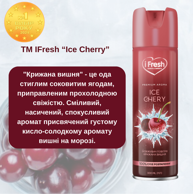 Упаковка освежителей воздуха iFresh Ледяная вишня 300 мл х 2 шт (4820268100047/2000999989346) - изображение 3