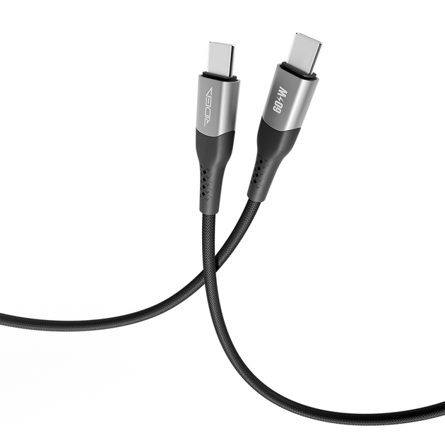 Кабель USB Ridea RC-US42 UltraStrong Type-C to Type-C 60W 1.2m Чорний - зображення 3