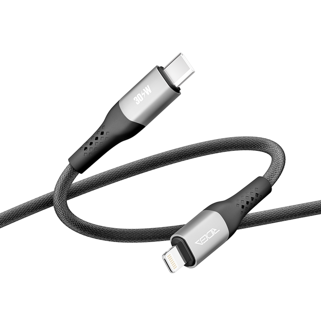 Кабель USB Ridea RC-US42 UltraStrong Type-C to Lightning 30W 2m Чорний - зображення 4