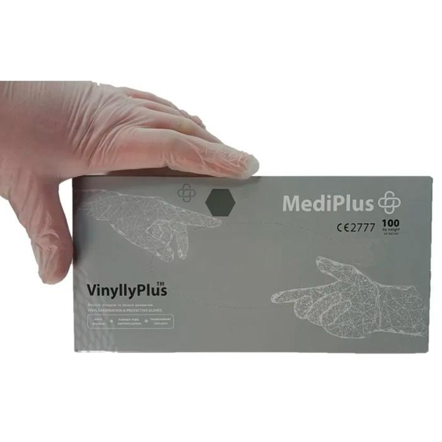 Рукавички вінілові MediPlus VinyllyPlus PF Прозорі, розмір L, 100 шт - зображення 2