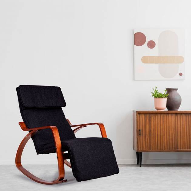 Fotel bujany ModernHome by Multistore regulowany podnóżek (TXRC-03 WALNUT) - obraz 9