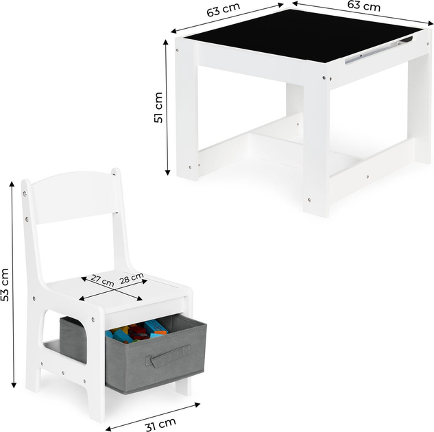 Komplet dla dzieci EcoToys Drewniany stolik i krzesełka (5903769978311) - obraz 7