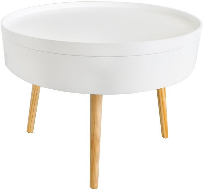 Stolik kawowy ModernHome by Multistore okrągły ze schowkiem 60 cm (FH-CT0210) - obraz 1