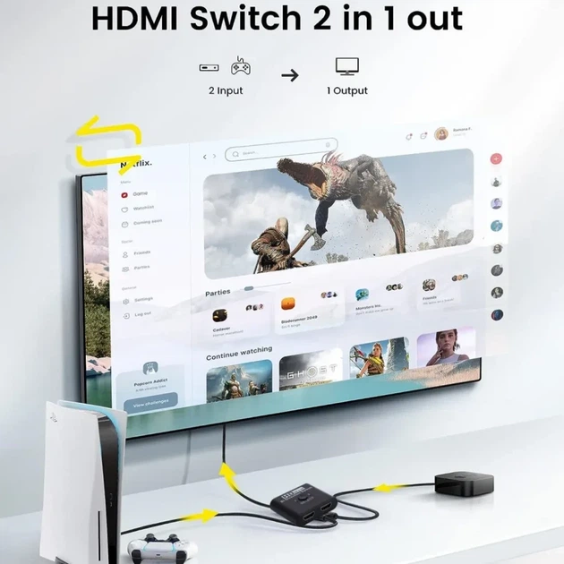 HDMI сплиттер / коммутатор двунаправленный на 2 порта 4K свитч bi direction Switch Splitter свич переключатель - изображение 8