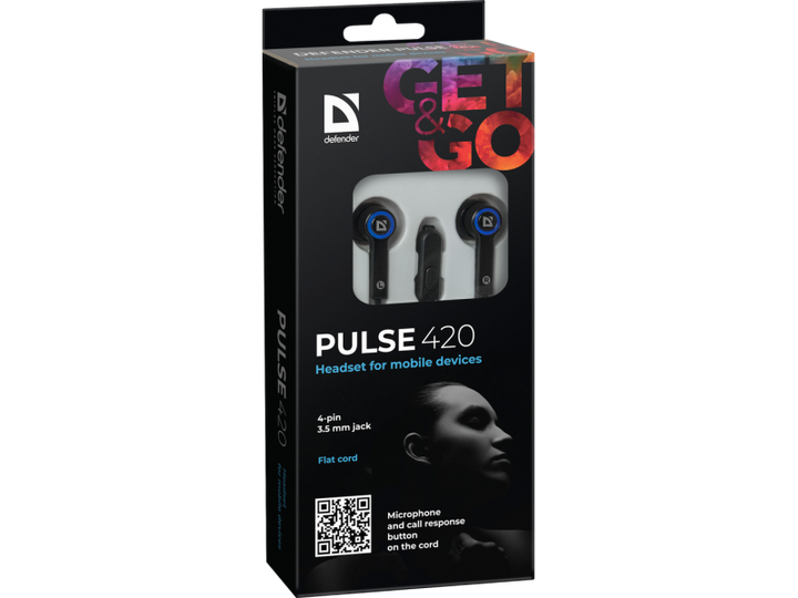 Навушники Defender Pulse 420 Black/Blue - Фото 3 Навушники Defender Pulse 420 Black/Blue - зображення 3