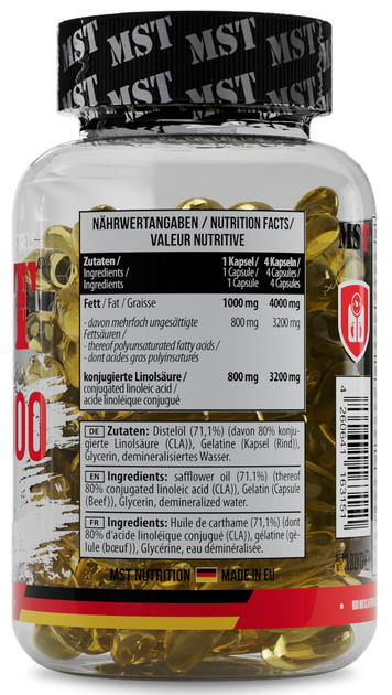MST® CLA Конъюгированный Линолевая Кислота 4000 - 92 софтгель (4260641160037) - изображение 2