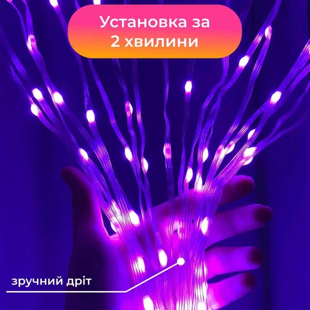 Гірлянда Smart 200 LED прозора 2 м управління зі смартфона (1733042W) - Фото 7 Гірлянда Smart 200 LED прозора 2 м управління зі смартфона (1733042W) - зображення 7