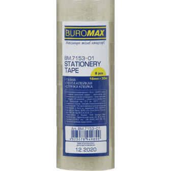 Стрічка клейка 18мм*30м BUROMAX 7153-01 прозор. (8/480) /BM.7153-01/ - изображение 2