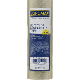 Стрічка клейка 24мм*20м BUROMAX 7173-01 прозора (6/360) /BM.7173-01/ - изображение 2