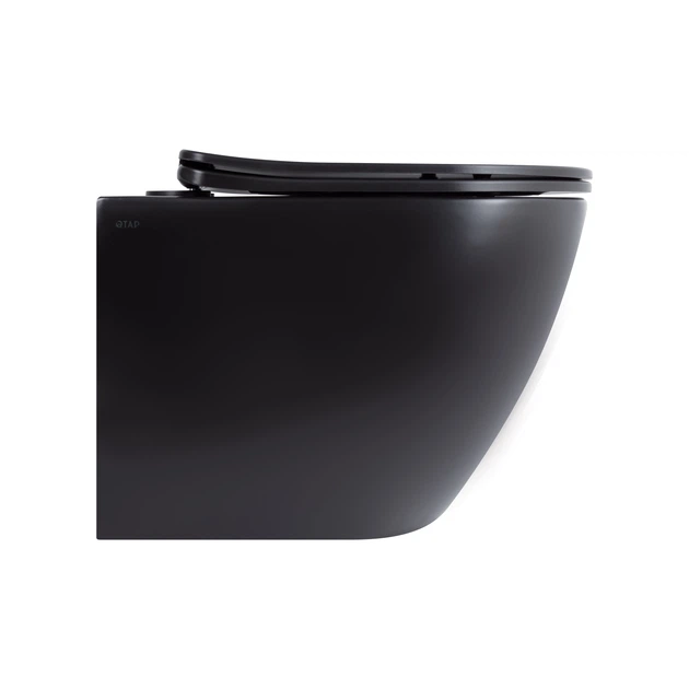 Унитаз подвесной Qtap Robin New Ultra Quiet с сиденьем с сиденьем Soft-Close MATT BLACK QT13332381АSMBSD00052574 - изображение 4