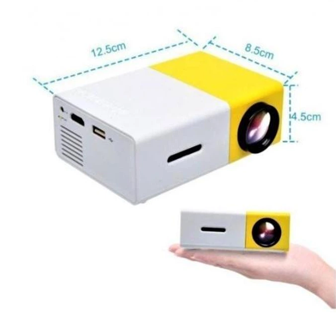 Мультимедийный портативный LED проектор UKC YG-300 White/Yellow с динамиком, поддержкой Full HD, USB и HDMI интерфейсами - изображение 8