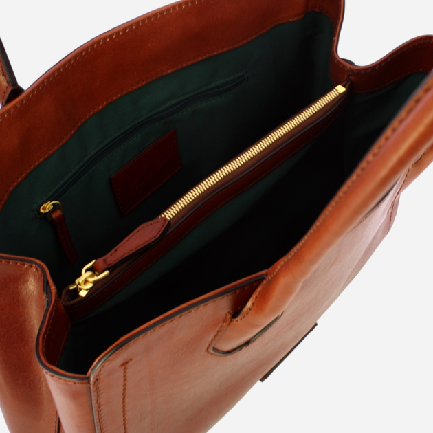 Torba shopper damska skórzana The Bridge Fiona 04205401-14 Brązowa (800070327579) - obraz 4
