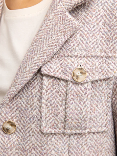 Marynarka damska wełniana krótka Big Star Merta 000 S Jasnoróżowa - obraz 5