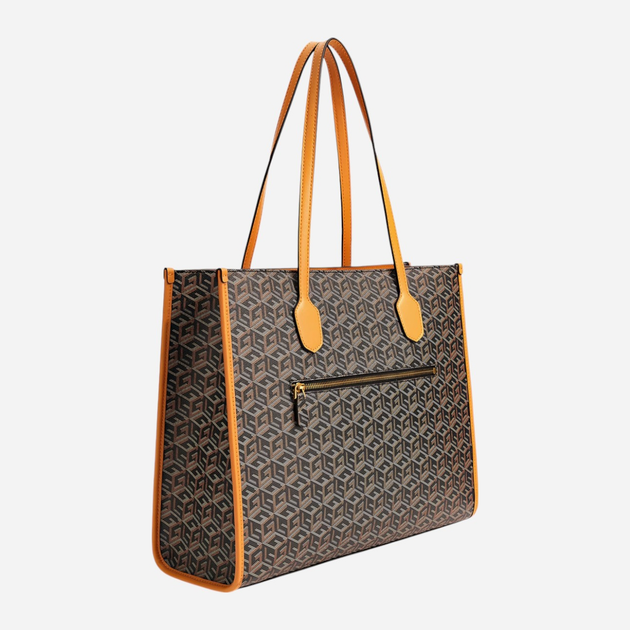 Torba shopper damska duża Guess Silvana HWSC8665230-BKG Pomarańczowa (800070325043) - obraz 3