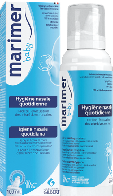 Спрей назальний Marimer для дітей щоденна гігієна морська вода 9% при нежиті закладеному носі 100мл - зображення 1