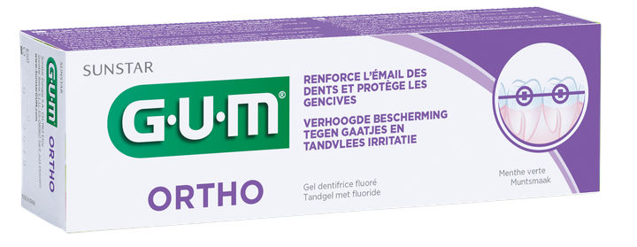 Зубная паста гель GUM Ortho для ухода за зубами с брекетами, ретейнерами и др. ортодонтическими аппаратами 75мл - изображение 1