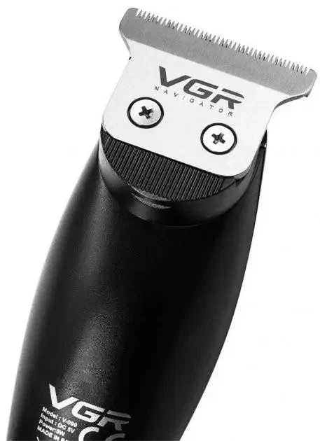 Професійна машинка для стрижки волосся VGR V-099 10W тример для бороди і вусів з насадками 6 шт Т-подібне лезо нержавіюча сталь машинка для окантовки бездротова тример для барбершопу та дому - изображение 3