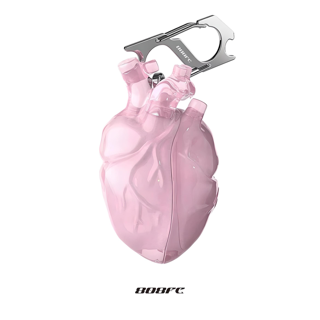 Чехол силиконовый BLACKTIME 808FC HEARTHCASE для Apple AirPods Pro / Pro 2 с карабином, розовый - изображение 3