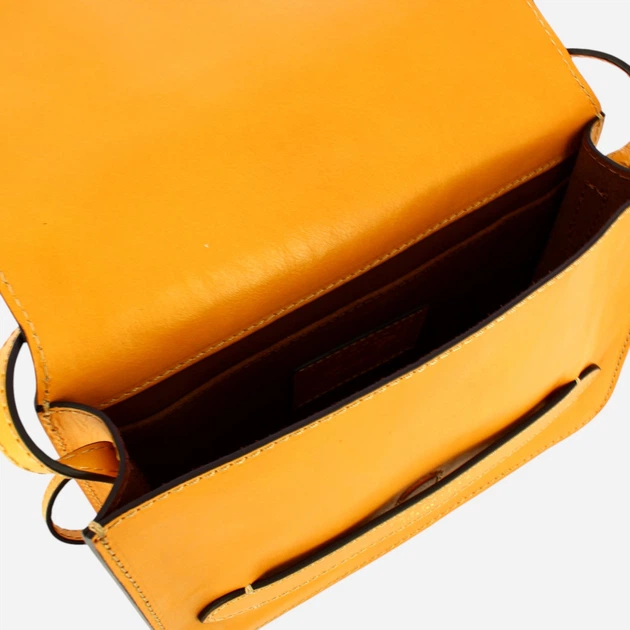 Сумка крос-боді через плече жіноча з натуральної шкіри маленька The Bridge Lucrezia 04192001-IM Жовта (800070301946) - зображення 4