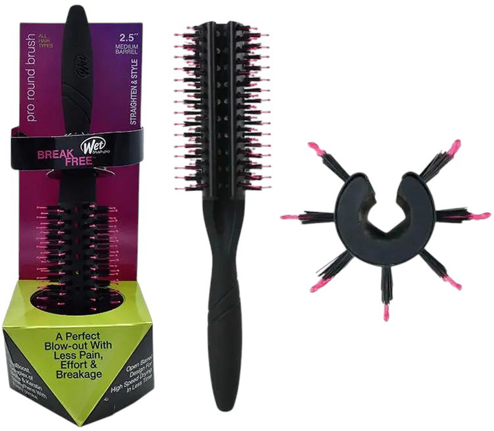 Szczotka do włosów Wet Brush Break Free Straighten & Style Round 2.5 Medium Czarna (736658571318) - obraz 2