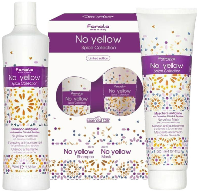 Набір для догляду за волоссям Fanola No Yellow Spice Collection Шампунь 350 мл + Маска 300 мл (8032947869954) - зображення 3