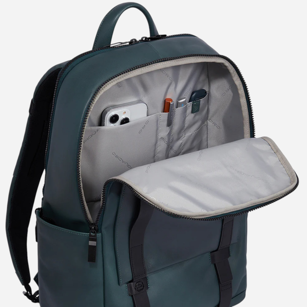 Plecak męski skórzany 21L Piquadro CA6363S130/VE Zielony (800070320700) - obraz 7