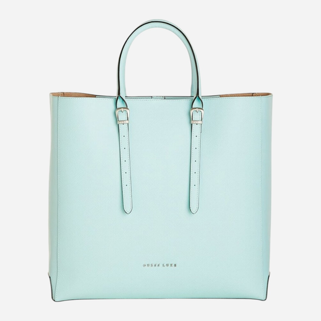 Сумка шопер жіноча з натуральної шкіри Guess Lady Luxe HWLLUXL1304-SKY Темно-синя (800070311340) - зображення 1