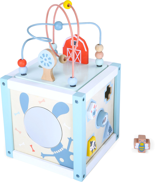 Дерев'яний навчальний куб для дітей EcoToys сортер + блоки (5903769975167) - зображення 3