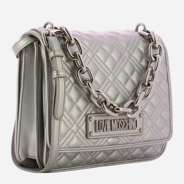 Torebka crossbody damska mała Love Moschino Borsa Chunky Chain JC4024PP1FLA0902 Srebrna (800070301963) - obraz 2
