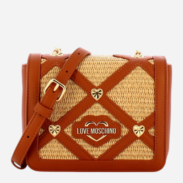 Torebka crossbody damska mała Love Moschino Borsa Raffia JC4310PP0IKO110A Brązowa (800070318018) - obraz 1