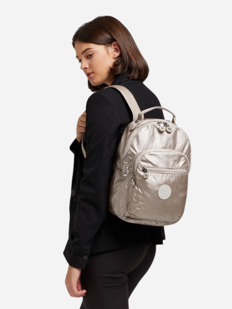 Plecak damski 14.2L Kipling Seoul S KPKI378948I1001 Złocisty (800070272456) - obraz 2