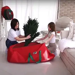 Сумка-чехол для хранения искусственной елки высотой до 2 м красная - изображение 2