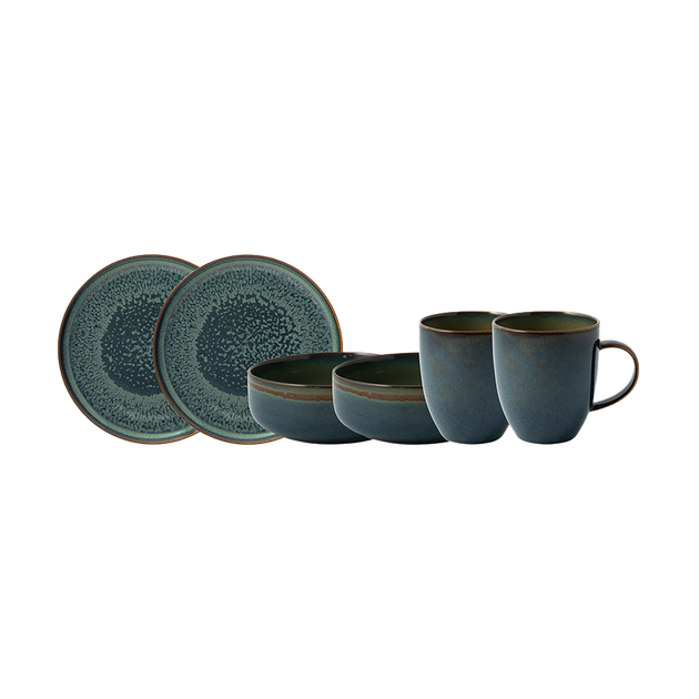 Набор столовой посуды Villeroy & Boch Crafted Breeze 6 предметов фарфор премиум-класса синий-зеленый - изображение 2