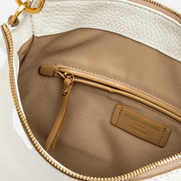 Сумка хобо жіноча з натуральної шкіри середня Gianni Chiarini Brooke BS-10493/24PE-TKL-008 Біла (800070331766) - зображення 4