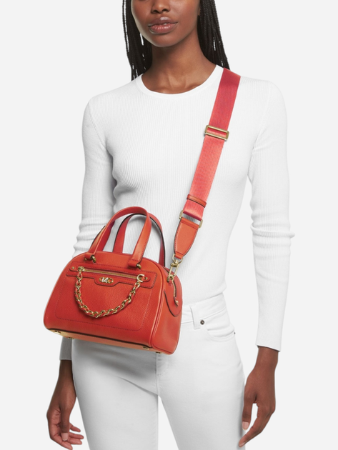 Torebka crossbody damska skórzana Michael Kors 30F3G6WS1L-808 Pomarańczowa (800070307987) - obraz 2