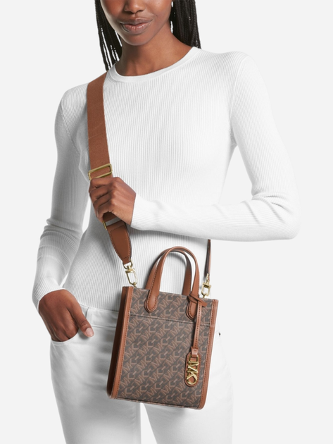 Torebka crossbody damska mała Michael Kors Gigixs 32H3G3GC4B-227 Brązowa (800070314656) - obraz 2