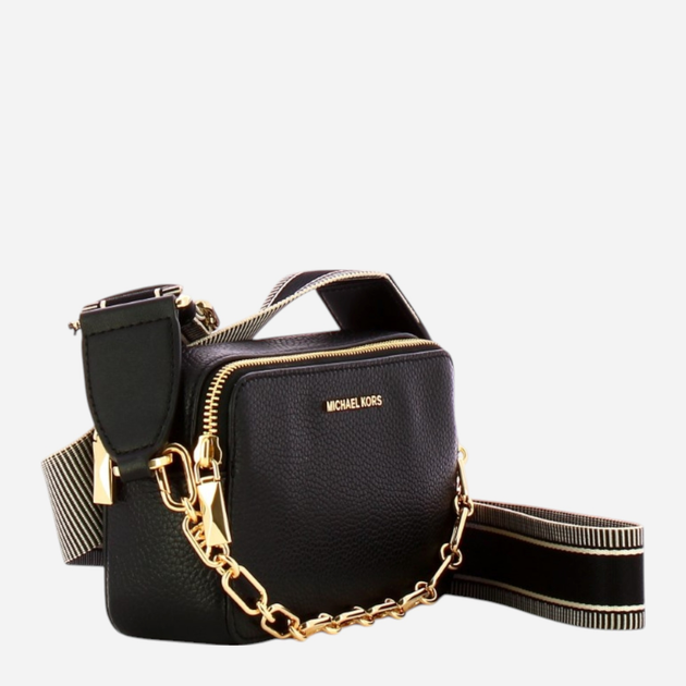 Сумка крос-боді через плече жіноча з натуральної шкіри маленька Michael Kors 32S3GJ6C1L-001 Чорна (800070302340) - зображення 3