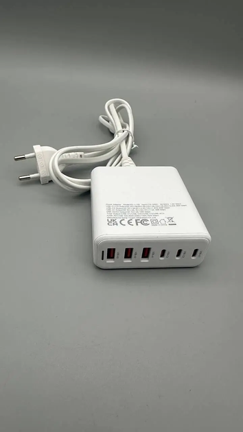 Зарядний пристрій XO 75 W Gan 3 USB+3 TYPE-З Desktop Fast Charger 1.5 м L. 0013388 - зображення 5