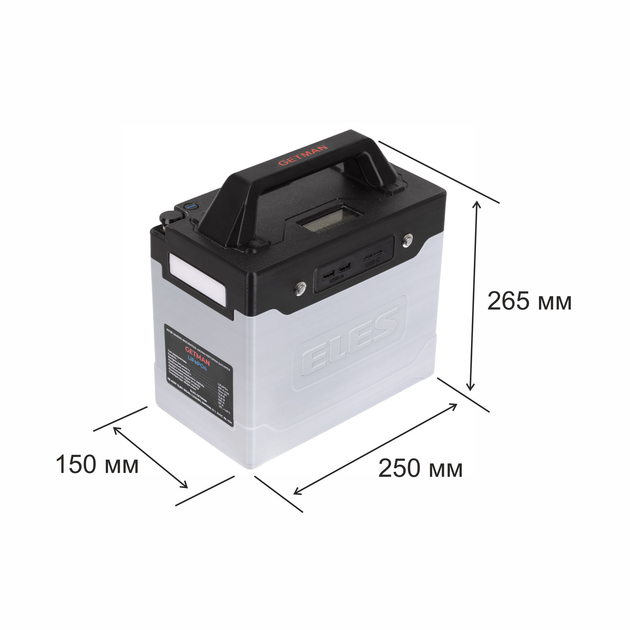 Акумуляторна батарея ELES GETMAN TB 4S7P 12,8V; 105 Ah; 1,34kWt; BMS150; D; L 2U2C BL+GR - изображение 8