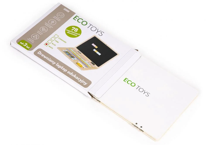 Tablica edukacyjna magnetyczna EcoToys laptop litery cyfry (5903769975877) - obraz 5