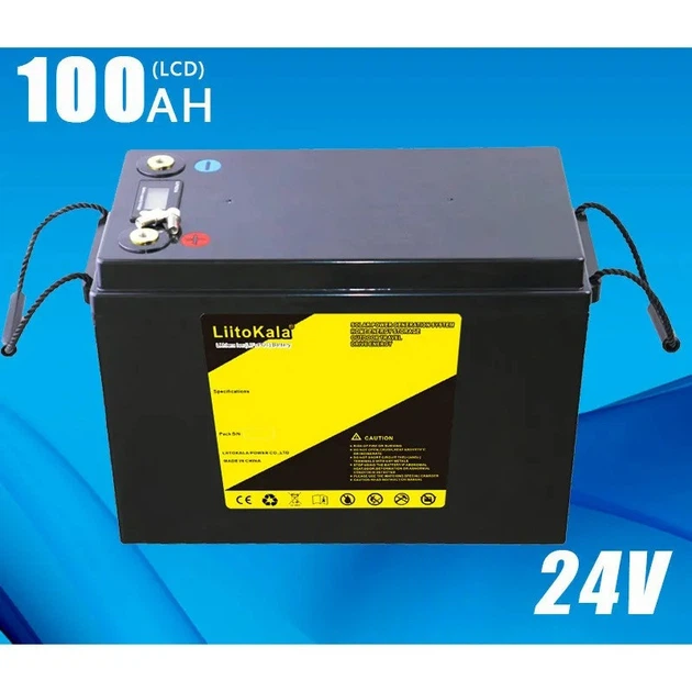 Аккумулятор LiitoKala LiFePO4 24V 100Ah (2400Wh) с LCD-дисплеем и встроенным BMS, 4000+ циклов - Фото 6 Аккумулятор LiitoKala LiFePO4 24V 100Ah (2400Wh) с LCD-дисплеем и встроенным BMS, 4000+ циклов - изображение 6