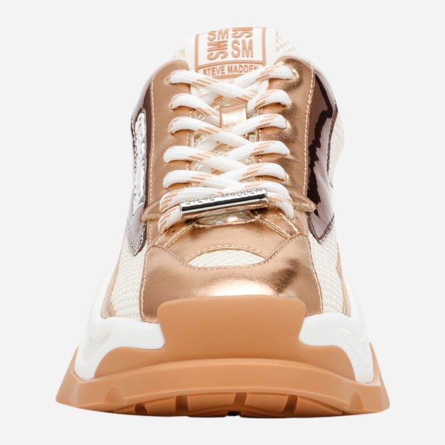 Жіночі снікери Steve Madden Zoomz SM11002327-SG3 40 25.4 см Білий/Золотистий (8720857668681) - зображення 4