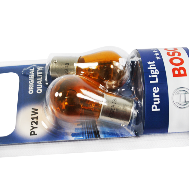 Лампа розжарювання Bosch Pure Light PY21W 12V 21W BAU15s (блістер 2 шт.) 1987301018 - изображение 2