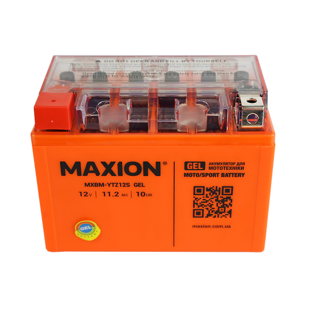 Мото акумулятор MAXION MXBM-YTZ12S GEL (12V, 11,2Ah, 130A, +/-) - изображение 2