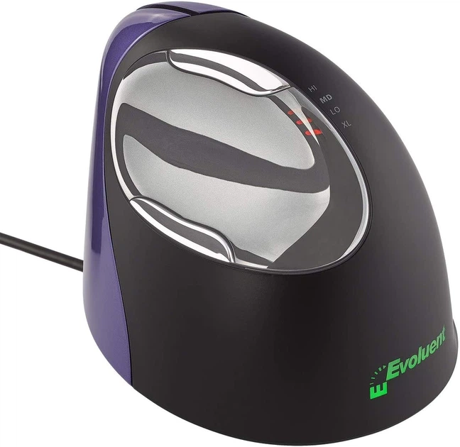 Mysz Evoluent VerticalMouse 4 Small USB Black/Purple (VM4S) - Zdjęcie 4 Mysz Evoluent VerticalMouse 4 Small USB Black/Purple (VM4S) - obraz 4