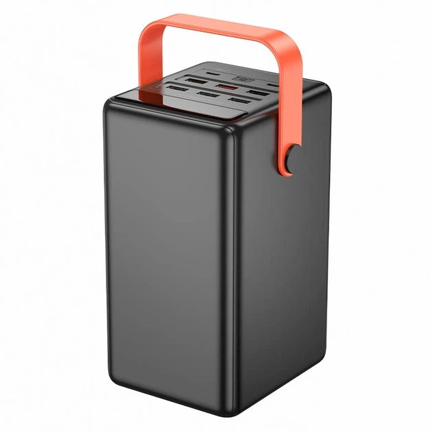 Універсальна мобільна батарея Hoco Surpass 100000 мА·год 22.5 Вт 6 USB + 2 Type-C PD/QC Чорна (J142) - зображення 6
