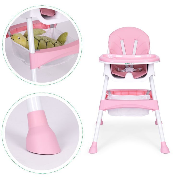 Стільчик для годування EcoToys Рожевий (5905817004546) - зображення 8